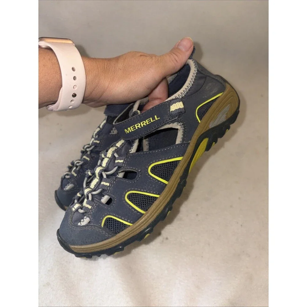 MERRELL Sandal Shoes Boys H2O Hiking Fishing Navy 3m Camping Hooknloop